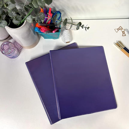Samsill Plant Based Durable 1.5 Inch 3 Ring Binders, Made in The USA, Fashion Clear View Binders, Up to 25% Plant Based Plastic, Purple, 2 Pack (MP286508)