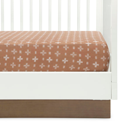 Sábanas ajustables para cuna Delta Children para niñas y niños - Sábana de cuna 100% algodón orgánico para cunas estándar y colchones para niños pequeños - 71x132 cm - Certificado GOTS (paquete de 2), Boho Neutral