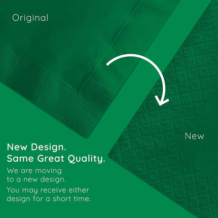 Creative Converting Touch of Color 200 Count 2-Ply Paper Beverage Napkins, Hunter Green