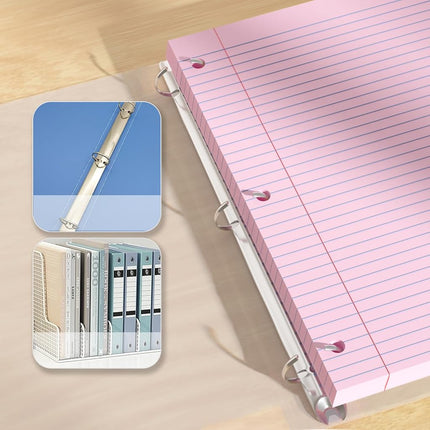 Pink Loose Leaf Paper 200 Sheets Colored Filler Paper 2 Pack 8 * 10.5 College Ruled 3-Hole Punched Paper for 3-Ring Binders Notebook Lined 8" x 10.5"