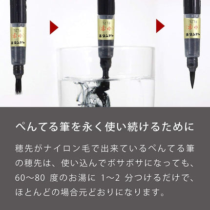 Pentel XFP Fude Penalty Rechargeable Pigment Ink Broad Tip Pen