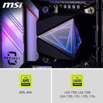 MSI MAG CORELIQUID I240 AIO CPU Liquid Cooler - Enlarged Copper Cold Plate, ARGB Blockhead & LDB Fans, Dual-Chamber Water Block, Split-Flow Radiator, Mystic Light Supported - Intel & AMD Compatible