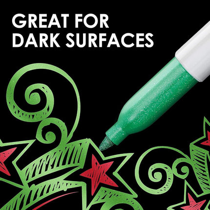 Sharpie 39109PP Metallic Permanent Markers, Fine Point, Silver, 4 Count, 2 Pack