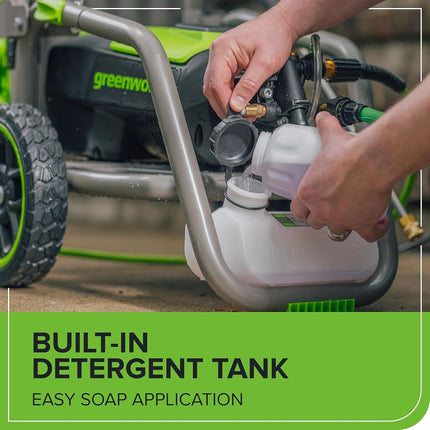 Greenworks Pro Brushless 3000 PSI (CSA Certified) 2.0 GPM Max / 1.1 GPM Electric Pressure Washer (Foldable Handles, Rugged Steel Frame, 25 FT Hose, 35 FT GFCI Power Cord)
