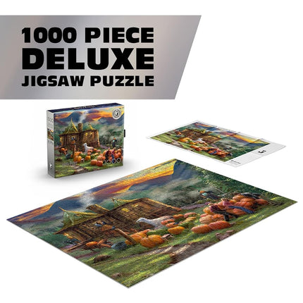 Ceaco - Thomas Kinkade Harry Potter - Hagrid’s Hut - 1000 Piece Silver Select Jigsaw Puzzle - Challenging Puzzles for Adults – Precision-Cut Pieces, Beautiful Artwork, and Hours of Fun