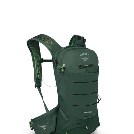 Mochila de ciclismo de montaña Osprey Raptor 10L para hombre con depósito hidráulico, color verde tundra, talla única, mochila de ciclismo de montaña con depósito hidráulico