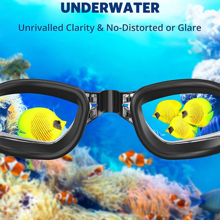 Gafas de natación Aegend, paquete de 2 gafas de natación sin fugas para adultos, hombres, mujeres, jóvenes, flexibles, desmontables, aguamarina y transparentes