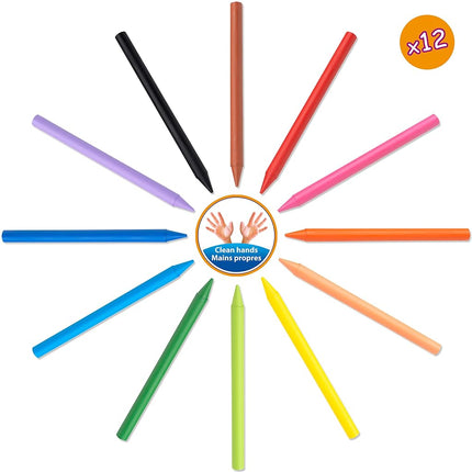 Bic Kids Plastidecor Crayons Colour Hard Long-lasting Sharpenable Vivid Assorted Ref 829770 [Pack of 12], multicoloured