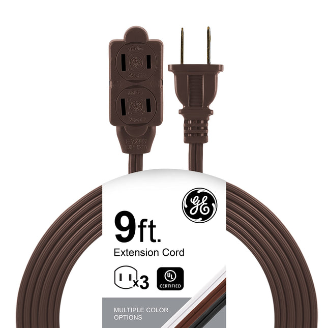 GE 3-Outlet Power Strip, 9 Ft Extension Cord, 2 Pr