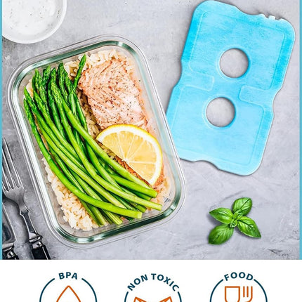 Healthy Packers Ice Packs For Lunch Box - Ice Blocks for Cool Bags and Cool Box - Ideal Freezer Blocks for Lunch Box - Original Long- Lasting Formula (4 Pack)