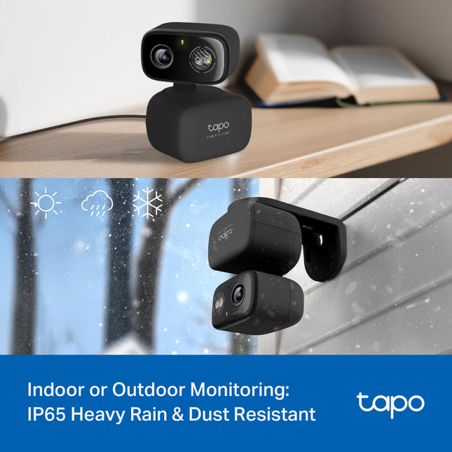 Tapo 2K 3MP Pan/Tilt Indoor/Outdoor Security Camera, Free Person/Baby Cry Detect & Motion Track, 360° View, Color Night Vision, SD/Cloud Storage, Works w/Alexa & Google Home, HybridCam 360