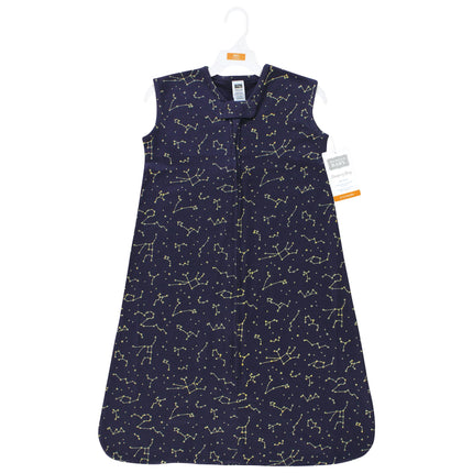 Hudson Baby Unisex Baby Cotton Sleeveless Wearable Sleeping Bag, Sack, Blanket, Navy Constellation, 6-12 Months