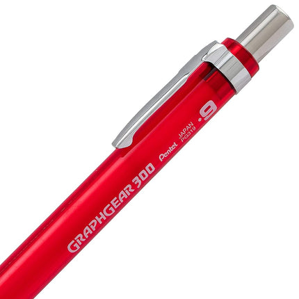 Pentel GraphGear 300 Mechanical Pencil, Box of 12 Pencils, red (0.9mm)