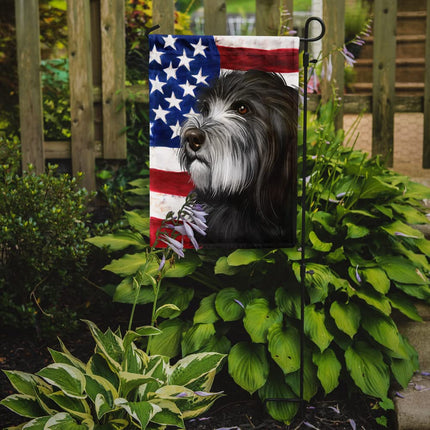 Caroline's Treasures CK6480GF Catalan Sheepdog Dog American Flag Flag Garden Size, Small, Multicolor