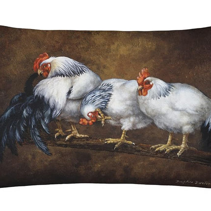 Caroline's Treasures BDBA0081PW1216 Roosting Rooster and Chickens Fabric Decorative Pillow, 12H x16W, multicolor