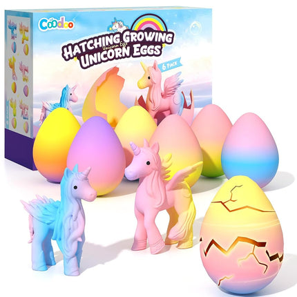 Unicorn Hatching Rainbow Eggs for Kids 6 Pack Todd