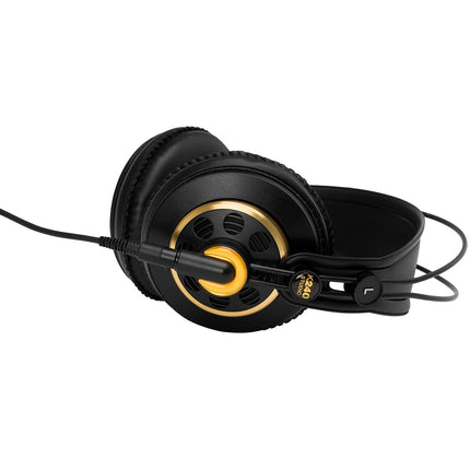 AKG K240 Studio Professional Semi-Open, Over-Ear Headphones, High Performance design, 3.5mm and 1/4" adapters, self adjusting headband - Black and Gold