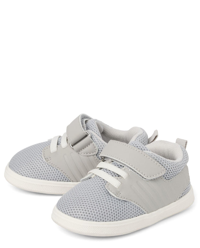 The Children's Place Zapatillas primeros pasos para bebés y recién nacidos, gris, talla 3 para bebé