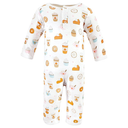 Hudson Baby mamelucos de algodón para bebé niña, Pumpkin Spice Date, 0-3 Meses