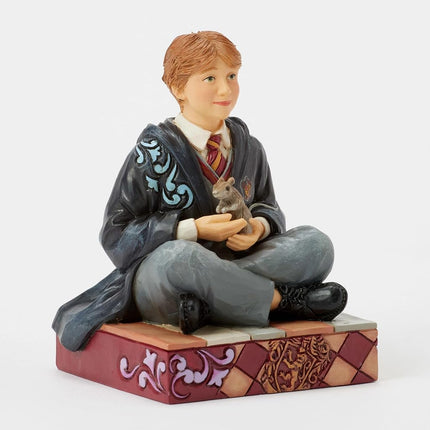 "JIM SHORE" Enesco Harry Potter Ron Weasley Holding Scabbers The Rat Figurine, 4.13 Inch, Multicolor