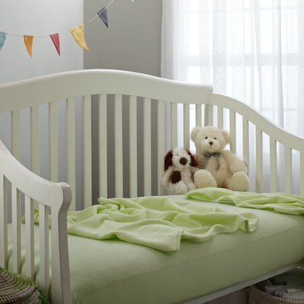 American Baby Company Supreme 100% Natural Cotton Jersey Knit Fitted Crib Sheet for Standard Crib and Toddler Mattresses, Celery, Soft Breathable, for Boys and Girls , 28 X 52 Inch