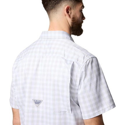 Columbia Men's Super Slack Tide™ Camp Shirt, Cool Grey Palaka Grid, Medium