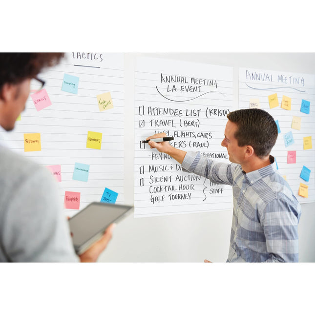 Post-it Super Sticky Easel Pad, 25 x 30 Inches, 30 Sheets/Pad, 6 Pads (561WL VAD 6PK), Large White Lined Premium Self Stick Flip Chart Paper