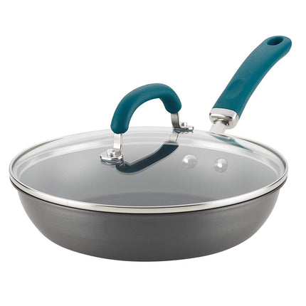 Rachael Ray Create Delicious Deep Hard Anodized Nonstick Frying Pan/Fry Pan/Hard Anodized Skillet - 10.25 Inch, Gray
