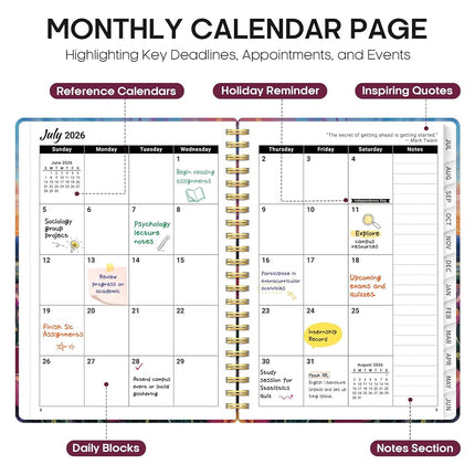 Taja Planner 2026-2027, Jul 2026-Jun 2027 Monthly & Weekly Calendar Planner