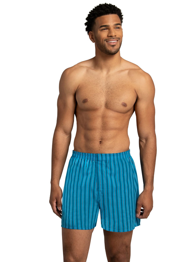 Fruit of the Loom Men's Tag Free Woven Boxer Shorts, Relaxed Fit, Moisture Wicking, Color Multipacks, Assorted Plaid, XL (Pack of 6)