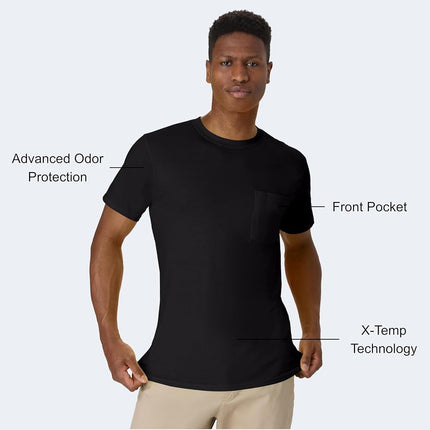 Hanes Men's Workwear Pocket T-Shirt Pack, Camiseta con Absorción de Humedad, Control de Olores, Paquete de 2, Negro, XL