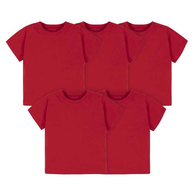 Gerber Baby Toddler 5-Pack Solid Short Sleeve T-Sh