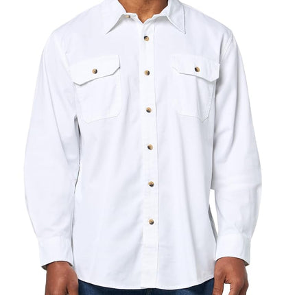 Wrangler Authentics Men's Long Sleeve Classic Woven Shirt, Bright White, XL