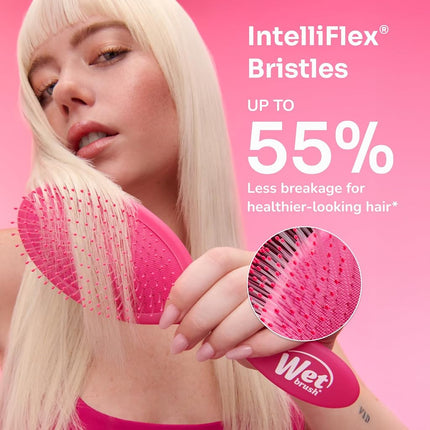 Wet Brush Mini Detangler Hair Brush, Elemental Blue, Detangling Travel Hairbrush, Ultra-Soft IntelliFlex Bristles Glide Through Tangles with Ease, Pain-Free, All Hair Types (Pack of 2)