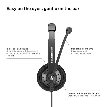 Samsung SC 45 USB MS (507083) - Single-Sided Business Headset | for Skype for Business, Mobile Phone, Tablet, Softphone, and PC | HD Sound & Noise-Cancelling Microphone (Black)