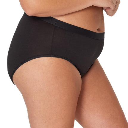 Hanes womens Just My Size Comfort, Period. Brief Period Underwear, Super Leaks, 2-pack (Plus Sizes), Pecan/Black, 11
