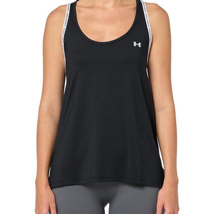 Under Armour Women's Tech Knockout Tank Top, (001) Black / White / White, L