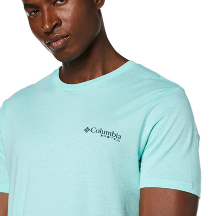 Columbia Men's PFG Graphic T-Shirt, Gulf Stream/Biber, Medium