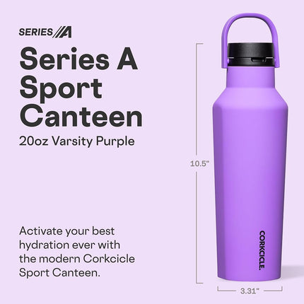 Corkcicle Sport Canteen Insulated Tumbler, Sun-Soaked Pink, 20 oz – Reusable Water Bottle Keeps Beverages Cold for 25 Hours & Hot 12 Hours – Cupholder Friendly Tumbler with Screw-On Cap