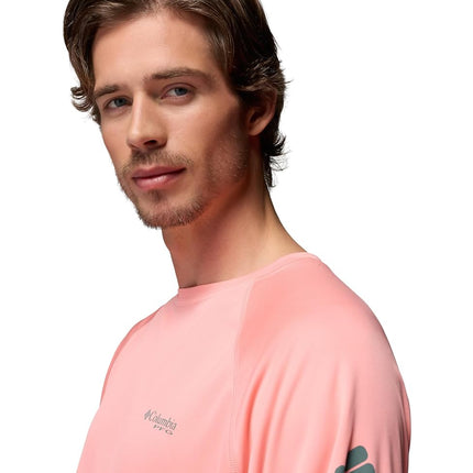 Columbia Mens PFG Terminal Tackle Long Sleeve Shirt, Sorbet/Metal Logo, Medium