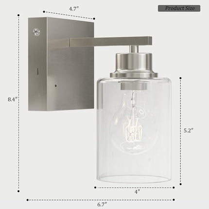 Battery Operated Wall Sconce Set of 2, Dimmable Wireless Sconces with Remote and Touch Control, Rechargeable Wall Lights Modern Cordless Lighting for Living Room, Bedroom, Sand Nickel with 2 E26 Bulb