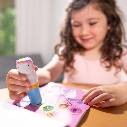 Melissa & Doug Sticker Wow Stamper & Activity Pad - Unicorn | Book for Children, Travel Toys for Kids | Age 3+ - FSC Certified