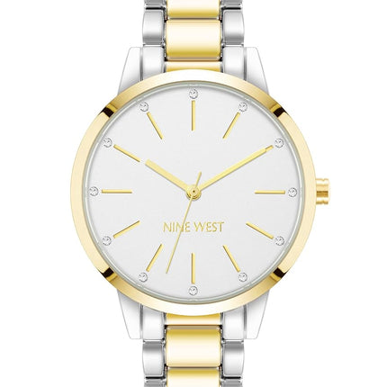 Nine West Women's Crystal Accented Bracelet Watch,
