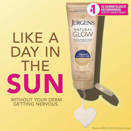 Jergens Natural Glow +FIRMING Daily Moisturizer for Body, Fair to Medium Skin Tones, 7.5 Ounces