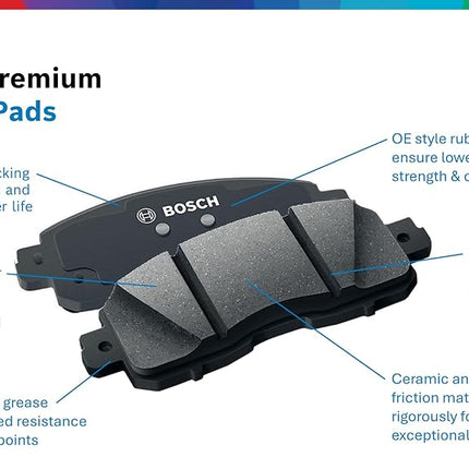 Bosch BP918 QuietCast Premium Semi-Metallic Disc Brake Pads For: BMW 1 Series M,335xi, 525i/xi, 528i/XDrive, 530xi, 535i/xi/xDrive, 545i, 550i, 645Ci, 650i, 745i/Li, 750i, 750Li, 760i, 760Li, M3, Z4