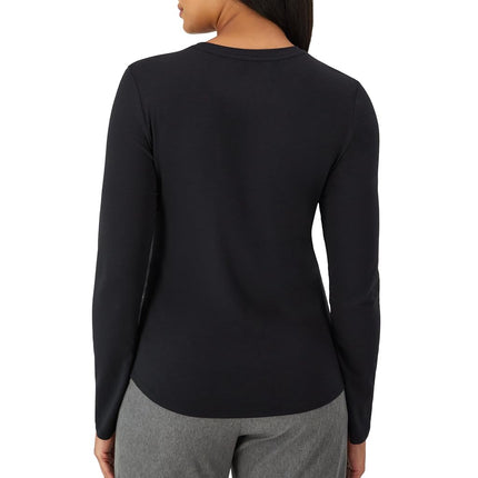 Hanes Womens Comfort Fit Scrubs Underscrub, Supersoft Viscose from Bamboo Long Sleeve Shirt, New Ebony, XXL