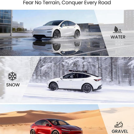 REEVAA 2025 Tesla New Model Y Juniper Accessories - Mud Flaps [No Drilling Required] All-Weather Mud Guard Body Kits for Tesla New Model Y 2025 2026, Black (Set of 4)