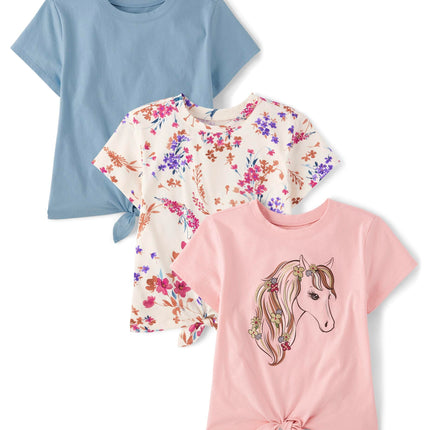 The Children's Place Short Sleeve Tie Front Top, H