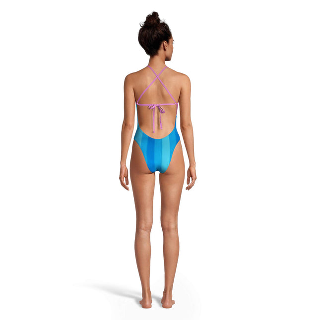 Speedo Women's Swimsuit One Piece Endurance Turnz Tie Back Printed