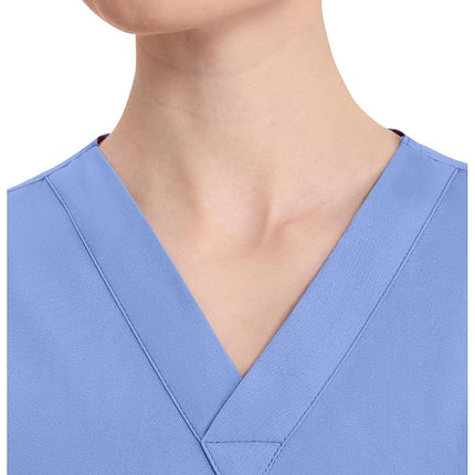 Dickies Men's Signature V-Neck Scrubs Shirt, Teal Blue, XXL